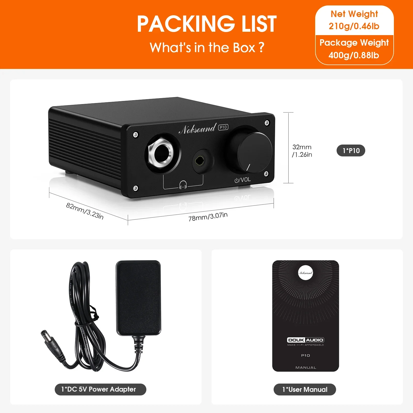 Douk Audio P10 настольный усилитель для наушников класса A Hi-Fi стереогарнитура домашний усилитель для гарнитур 3,5 мм/6,35 мм