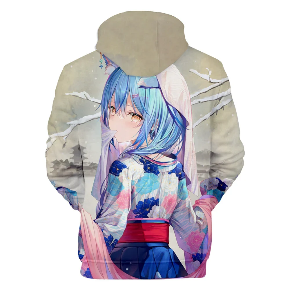 HOLOLIVE VTuber Kawaii Yukihana Lamy 3D Hooded Sweatshirt Casual Adult Kids Pullovers Casual Hoodies Sweatshirts