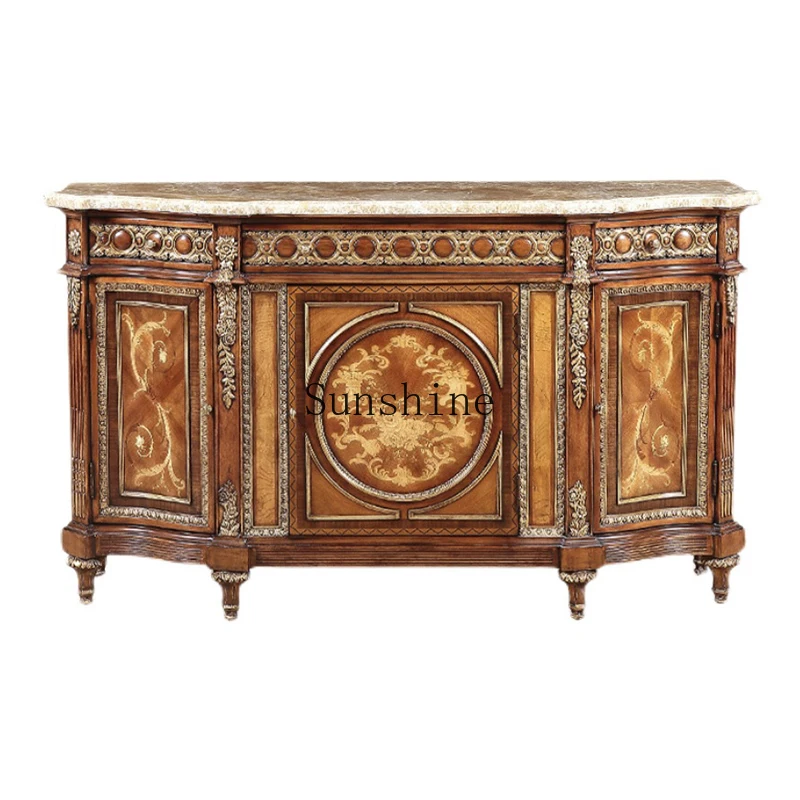 European neoclassical dining side entrance cabinet mahogany heart veneer parquet custom furniture