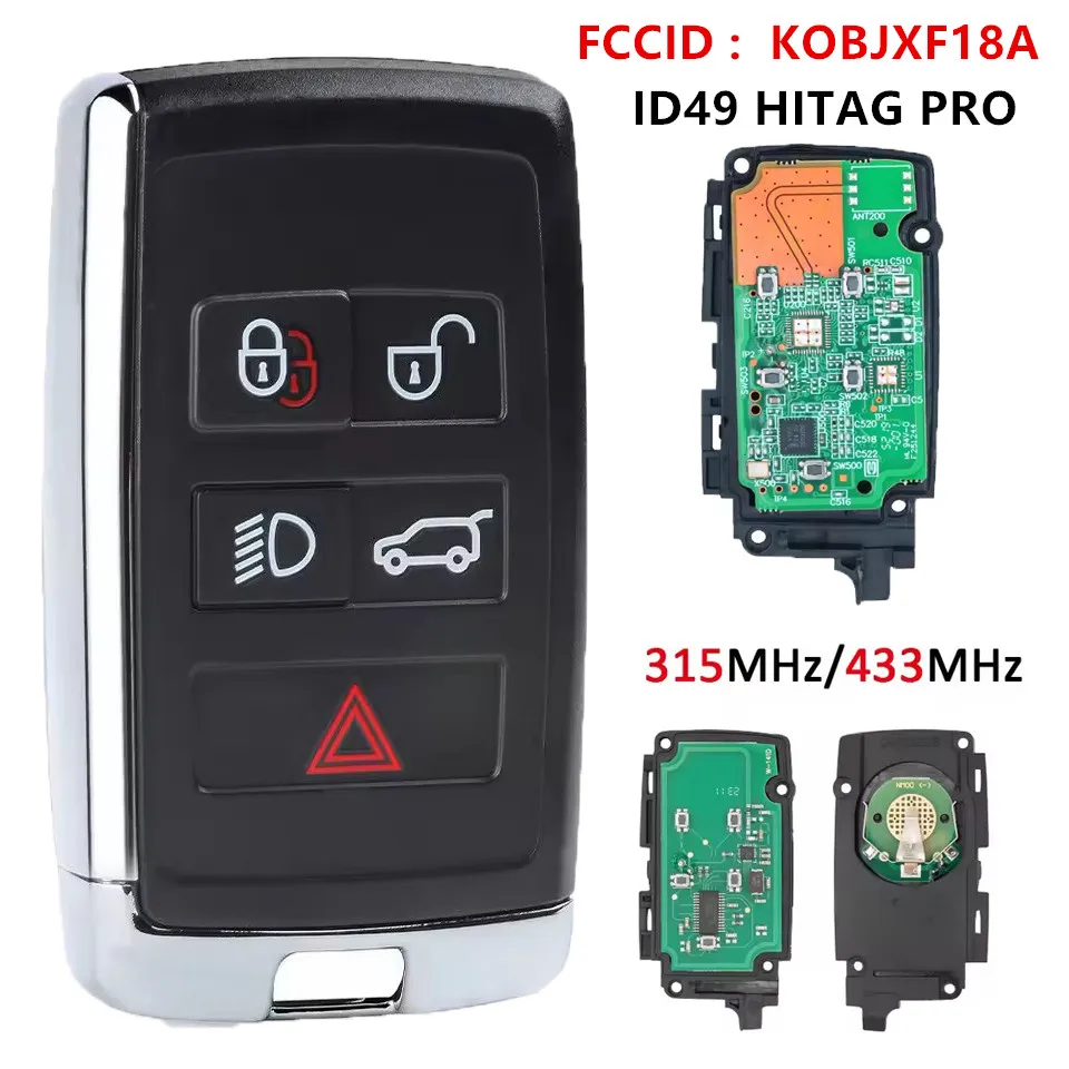 

KEYECU Replacement Smart Remote Key FOB 5Buttons 315/434 MHz For Land Rover Discovery 5 Range Rover Velar Sport 2018+ KOBJXF18A