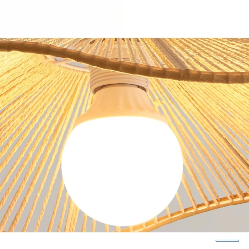 

Japanese log wind restaurant chandelier simple personality creative design sense hemp rope chandelier full spectrum