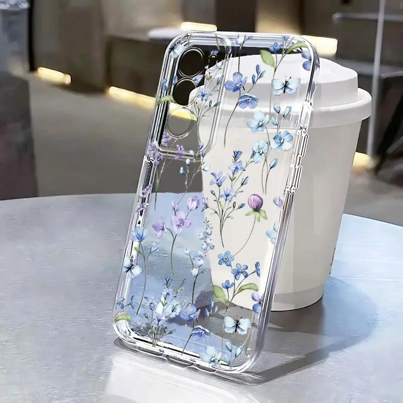 

Fragmented Rose Pattern Phone Case For OPPO A11 A16 A55 A56 A57 A72 A52 A73 A74 A54 A76 A78 A58 A98 Pro 5G Transparent
