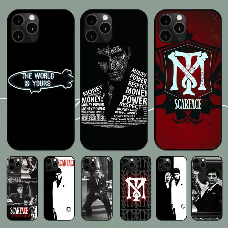 Film Scarface Phone Case For iPhone 16 12 Mini 13 14 15 PRO MAX Plus Shell