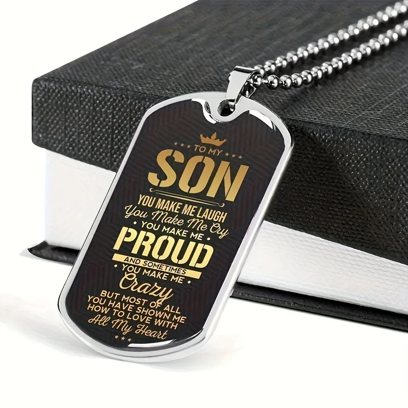 

To My Son Necklace, Gift For Birthday Christmas Anniversary From Dad And Mom