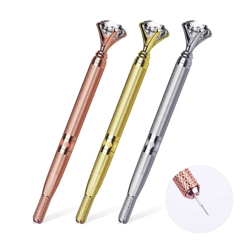 

1Pcs 3D Eyebrow Pen Permanent Makeup Tebori Microblading Tattoo Manual Pen With Crystal Diamond Beauty Art PMU Tool