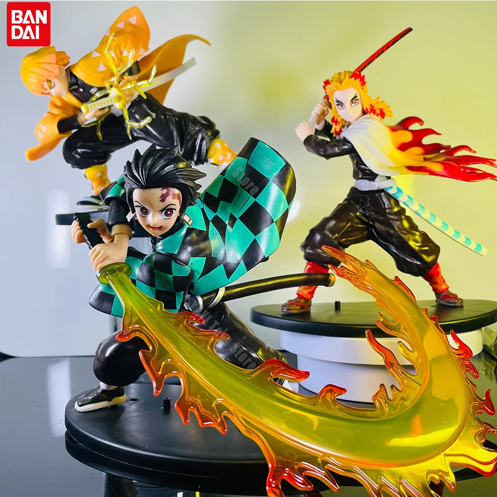 Heiße Demon Slayer Anime-Figur Tanjirou Agatsuma Zenitsu Kyoujurou Anime-Modell Actionfigur PVC-Sammlerstück Spielzeug für Kinder Geschenk