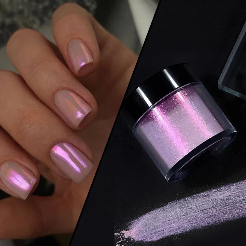 10G/Fles Neon Zeemeermin Parel Nagel Glitter Poeder Hoogglans Fijn Stof Aurora Parelmoer Holografische Lak Chroom Nagelpoeder