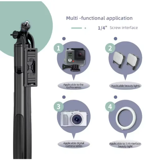 Q06 mobile phone selfie stick Bluetooth landing remote control live broadcast retractable tripod bracket photo and video