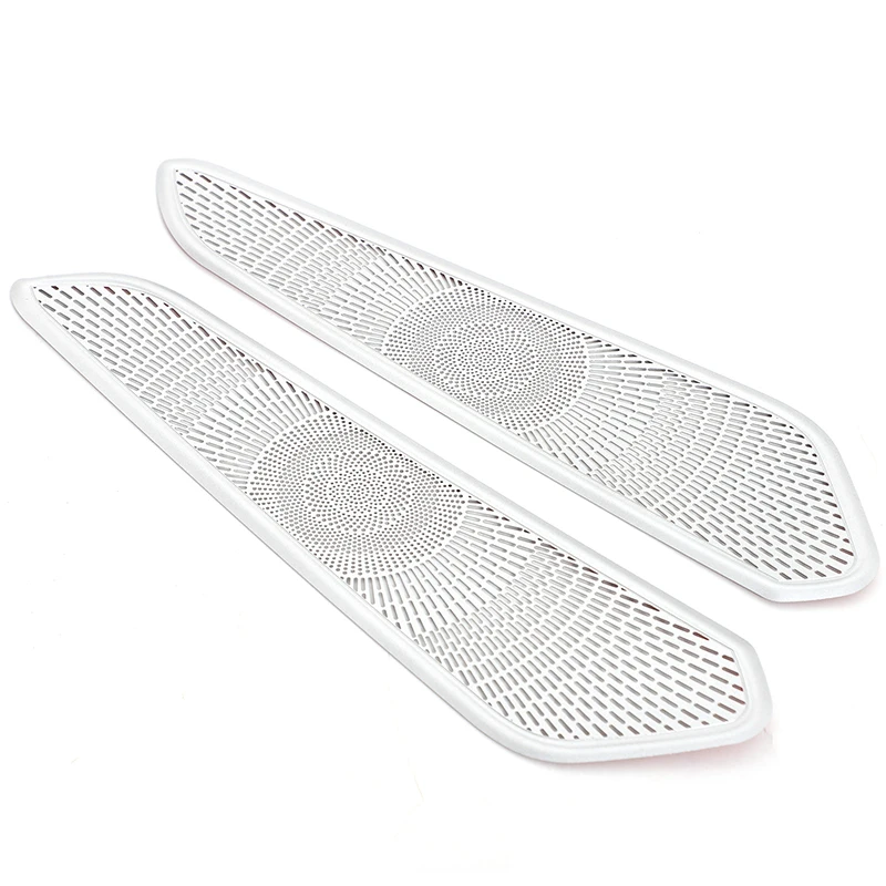 2 قطعة الفولاذ المقاوم للصدأ الفضة لبورشه ماكان 2014 + وحدة التحكم المركزية للسيارة ملصقات مصبغة الزخرفية على كلا الجانبين اكسسوارات السيارات