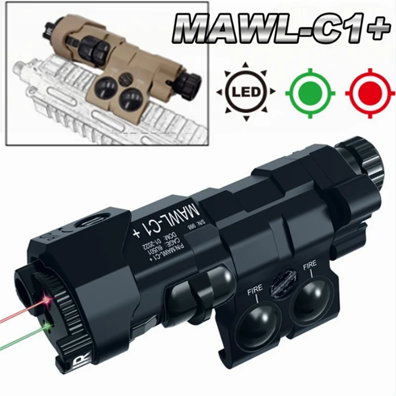 Picatinny Tactische Laser Zaklamp Combo, Railmontage Links Rechts Side-to-side Exchange, Airsoft Wapenlicht, Rood/GROENE laser