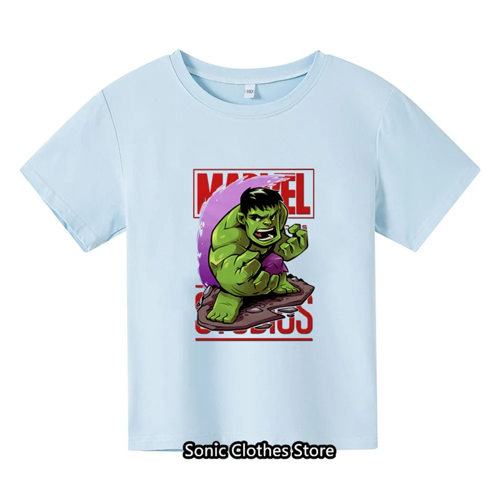 Summer Children 3D Cartoon T-shirt For Boys Hulk Boys T Shirt Girls Tops Tees Cartoon Kids Clothes Y2k Men Women Clothing