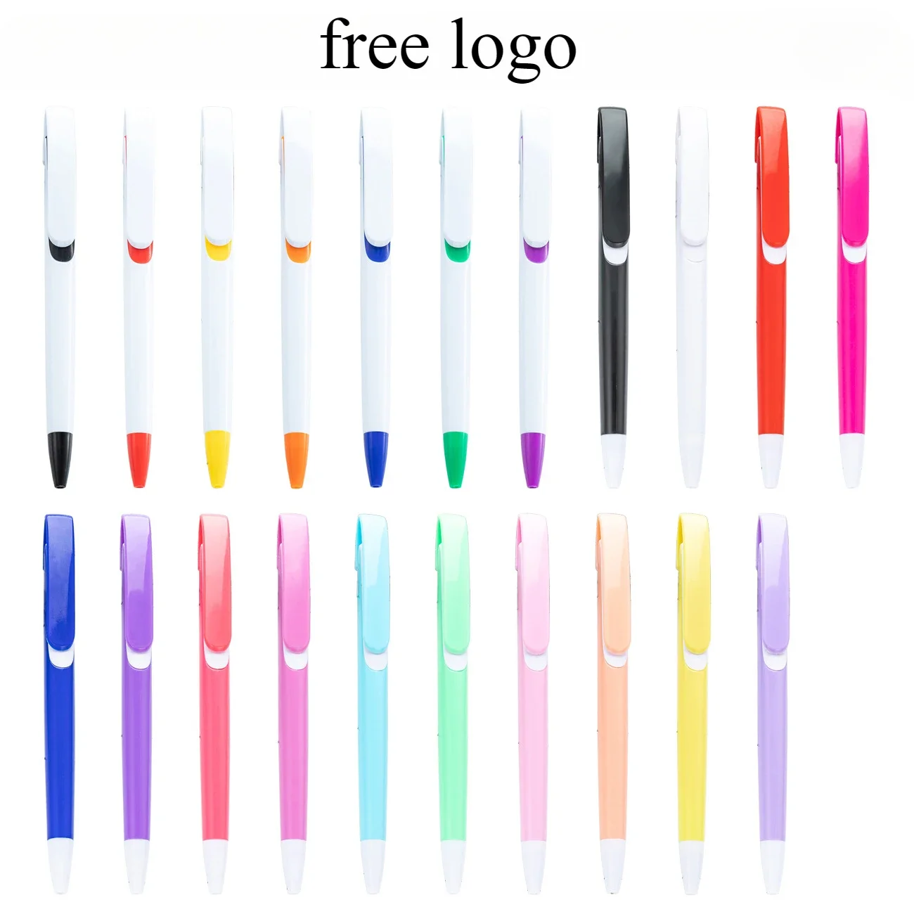 100pcs Free Custom Logo Ballpoint Pen Colorful Printed Business Gift Office School Supplies