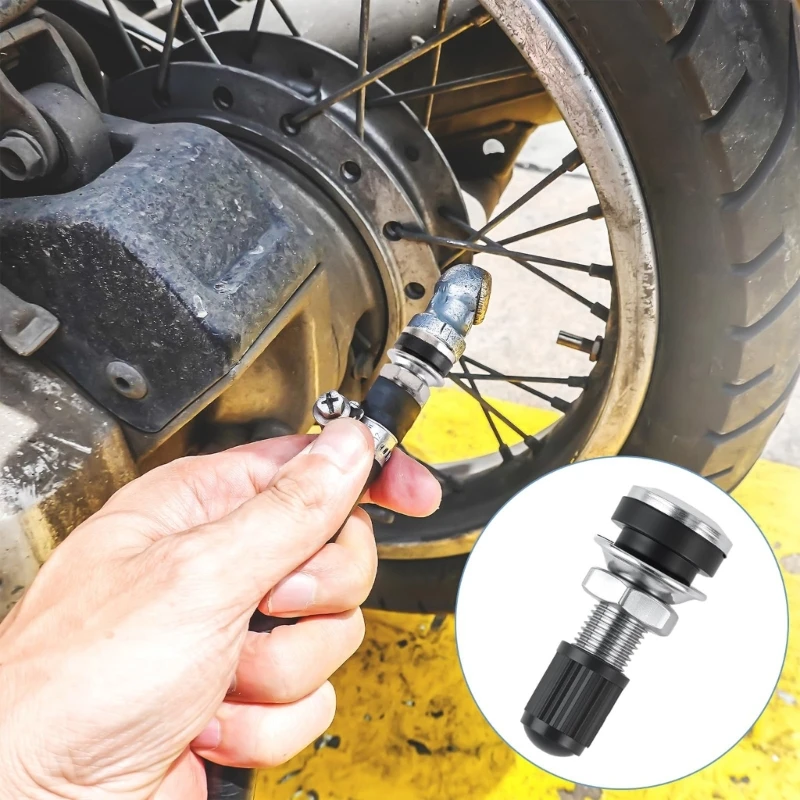 Universal Vacuum Tubeless Tire Valves Stem For Automotive Motorcycles High Temperature Resistant Crimped Mounting