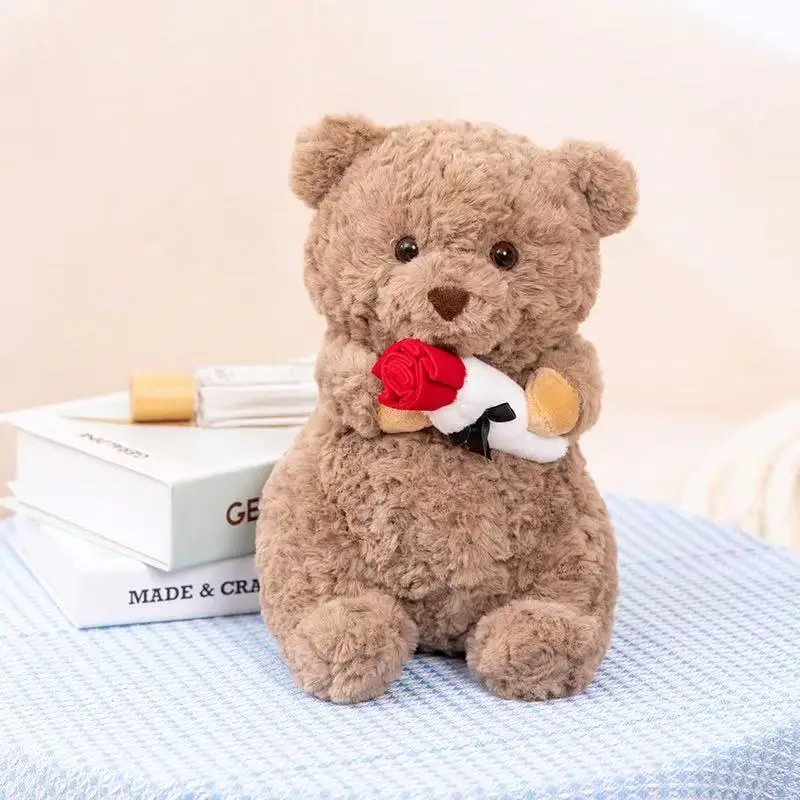 25/33 cm Neue Simulation Valentinstag Rose Bär Puppe Gefüllte Plüsch Spielzeug Cartoon Anime Nette Kissen Geschenk für freundin Spaß Puppe