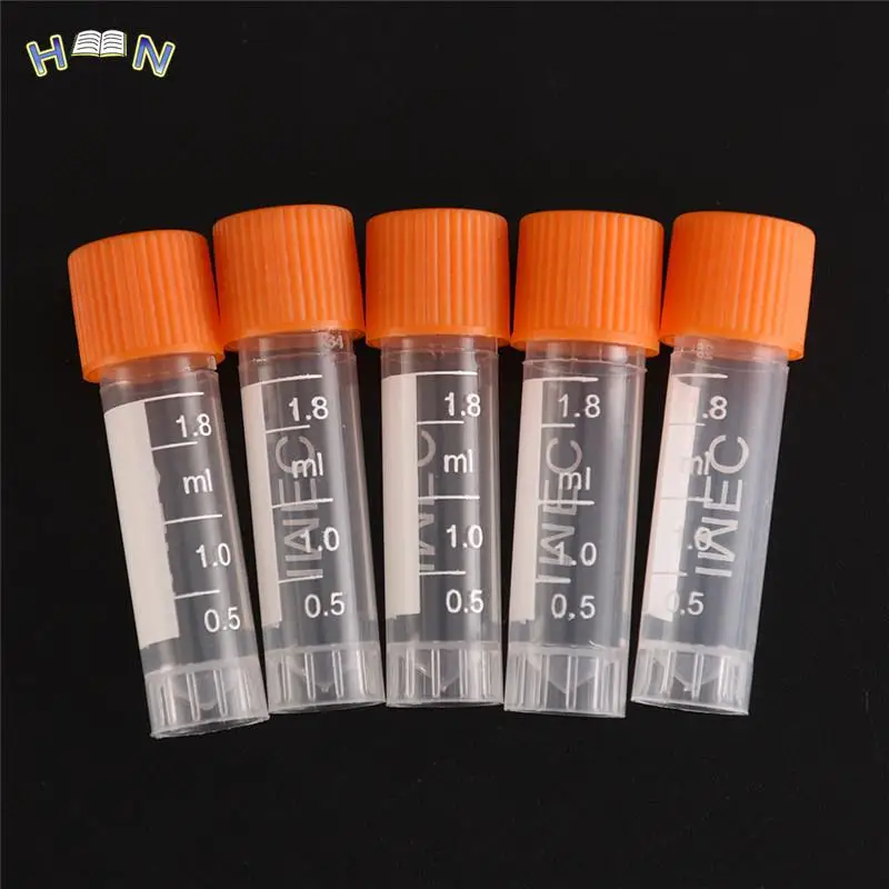 20pcs 1.8ml PP Lab Analysis Freezing Tubes Graduation Centrifuge Tube Volume Vials Bottles With Screw Cap