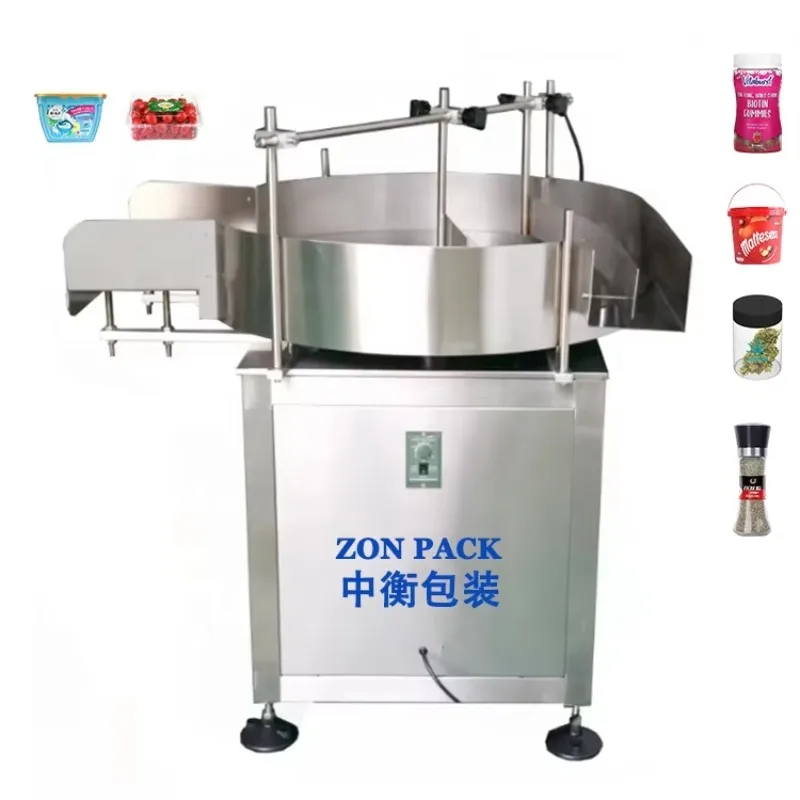 جرة بلاستيكية مستديرة من الورق الزجاجي/آلة فرز زجاجات طاولة الرضاعة الدوارة لخط الإنتاج