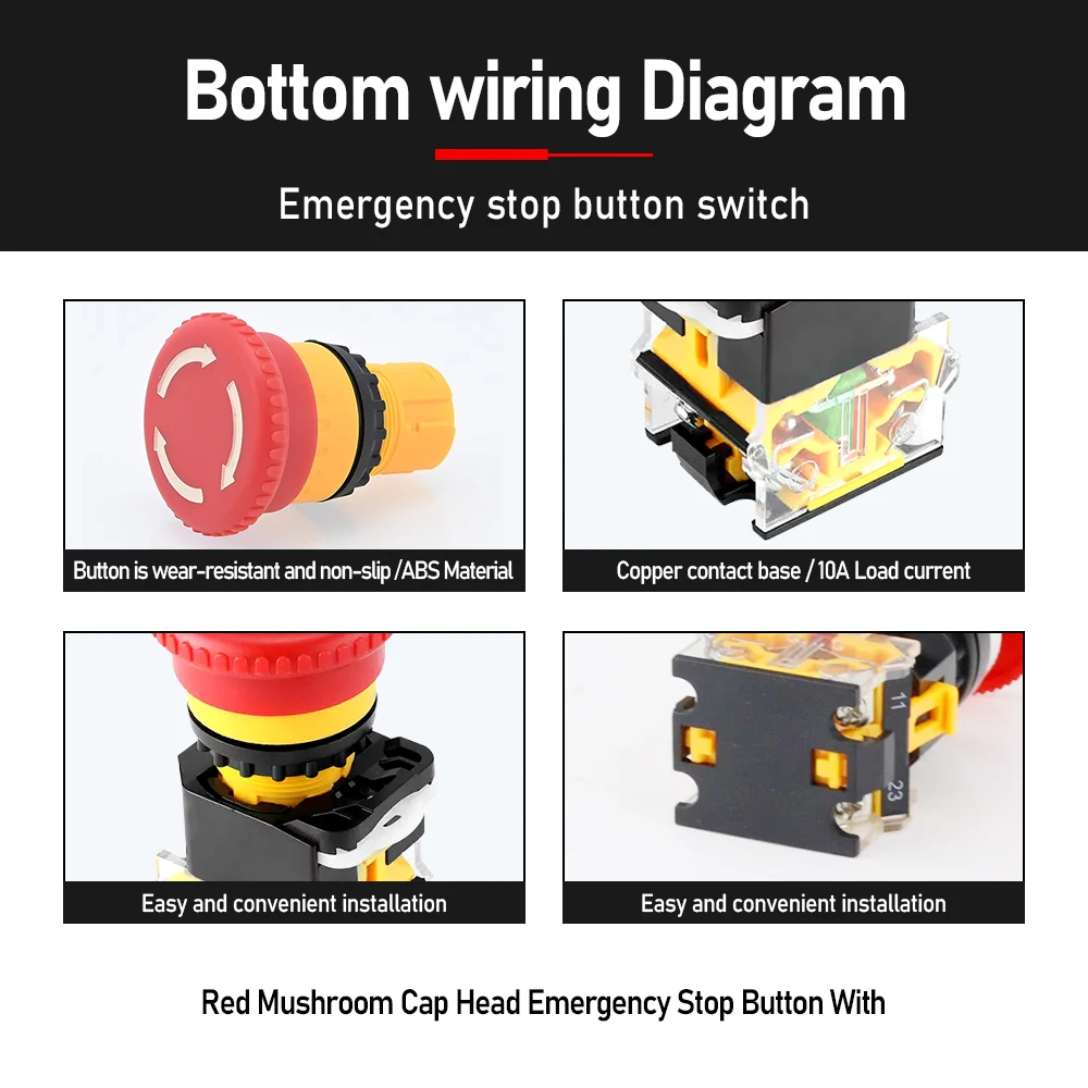 22mm Emergency Stop Button LA38-11ZS Push Button Switches