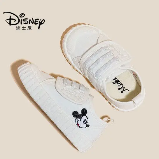 Mickey Mouse Children's Shoes For Boys And Girls Canvas Shoes 2024 Spring And Autumn New Joker Net Red Fashion Small White Shoes