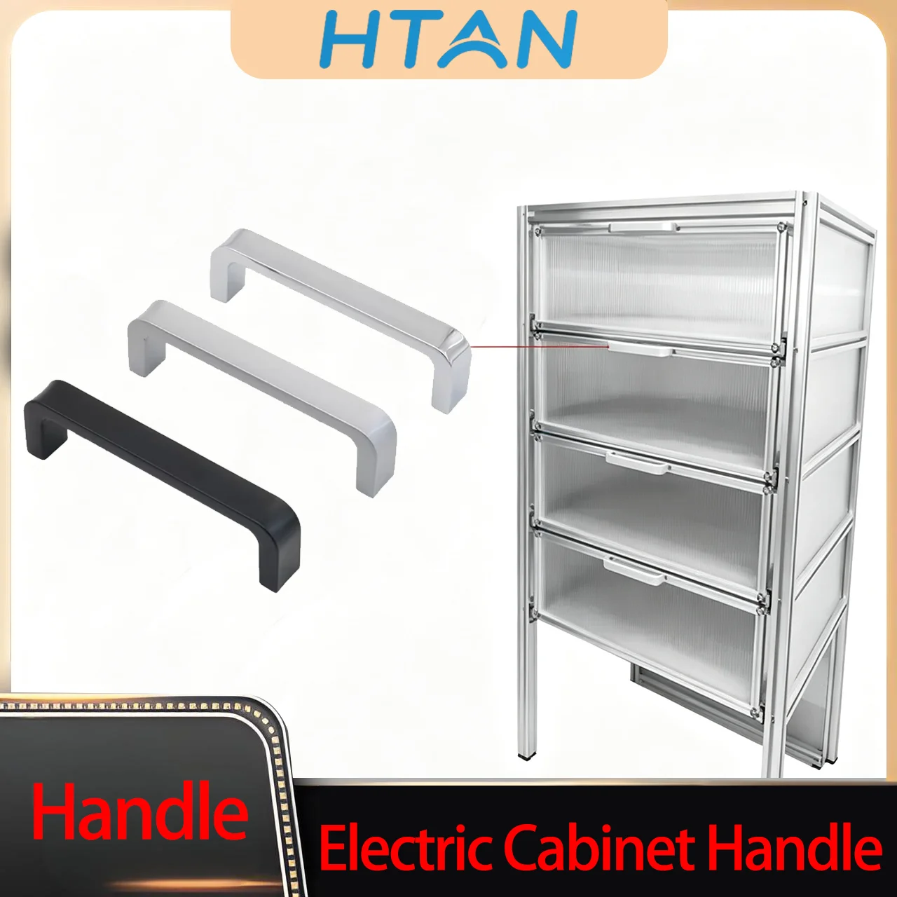 3pcs Zinc Alloy Door Handle for Medical Electrical Automation Equipment - Network Cabinet Hardware
