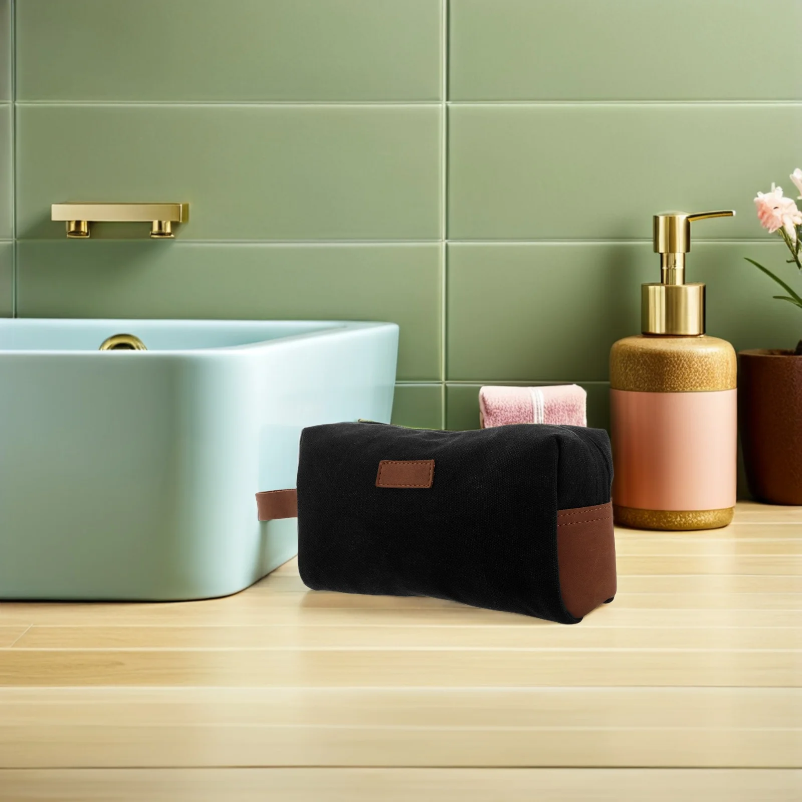 

Business Organizing Pouch For Men Large Capacity Canvas Toiletry Bag Portable Makeup Organizer Travel Accessories Mens