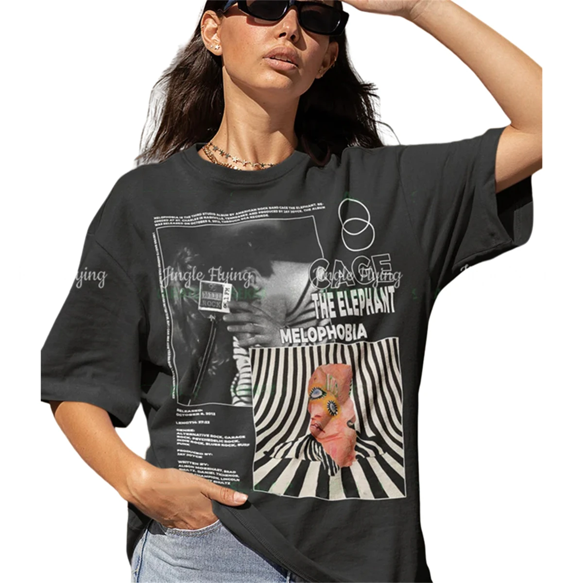 Футболка унисекс с винтажным рисунком, футболка в стиле поп-альбома с изображением слона мелогобии