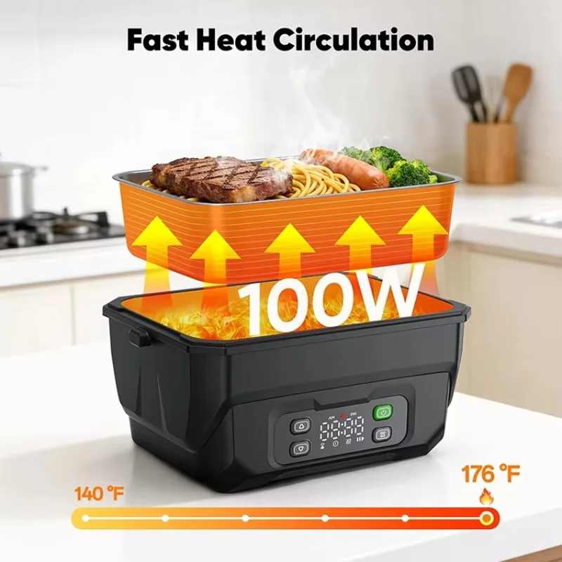 Self heating lunch box rechargeable intelligent insulation wireless outdoor
