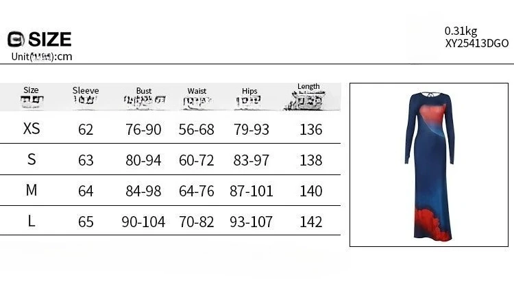 Herbst und Winter Wischen Premium Urlaub Elegante Neue Damen Hip Wrap Rock Sexy Blumendruck Rückenfreies Langarmkleid