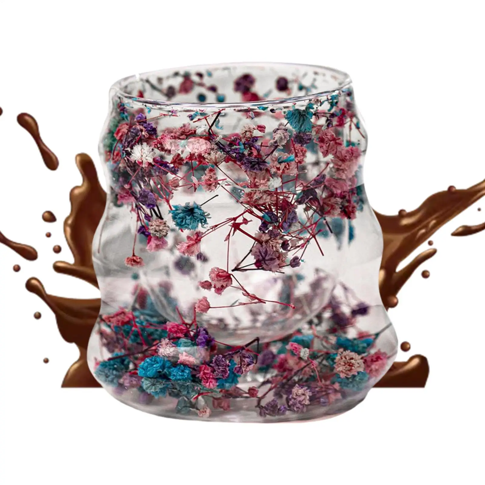 

Glass Coffee Mugs Dried Flower Double Insulated Glass Coffee Mugs 160ml Reusable Drinkware For Hot Cold Beverage Water Tea