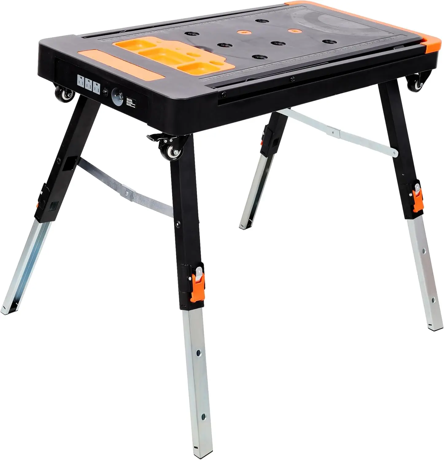 Portable Heavy Duty 8 in 1 Multifunctional Folding Work Table Workbench Garage Workshop Home US Standard Socket Wheels