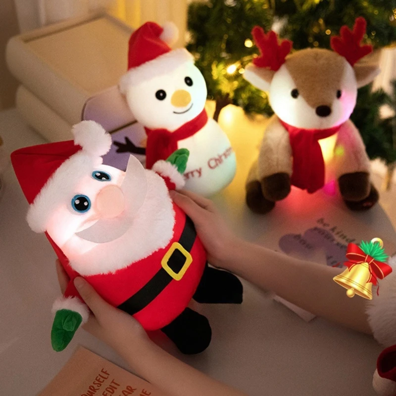 Jouet en peluche noël, poupée figurine père noël, oreiller en coton PP pour vitrine noël, décoration maison