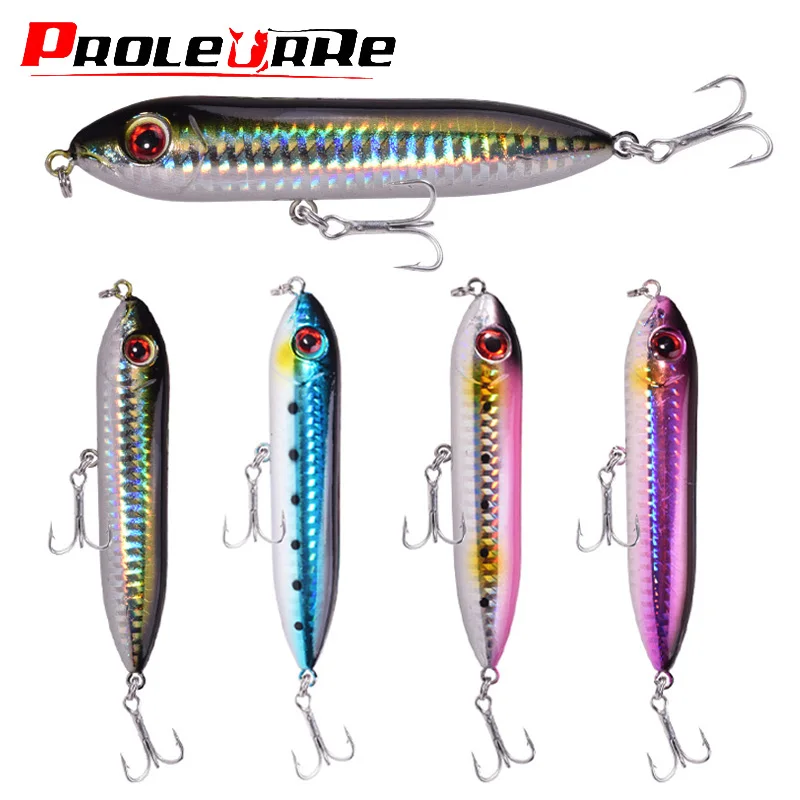 

1 Pcs Topwater Pencil Fishing Lure 9cm 12g With Hooks​ Trolling Wobblers Plastic Artificial Bait for Bass Catfish Fishing Tackle