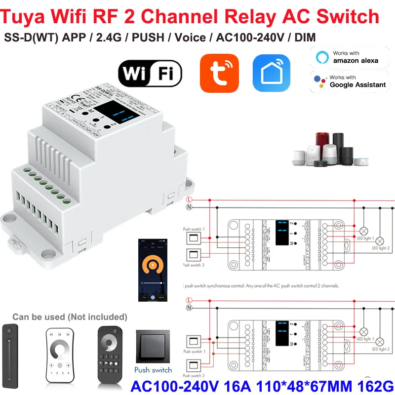 1-10P SKYDANCE WiFi & RF Rotary TV-K(WT) TUYA APP Panel CV Controller 12-48VDC DALI 0-10V Triac DIM CCT RGB RGBW RGBCW led strip