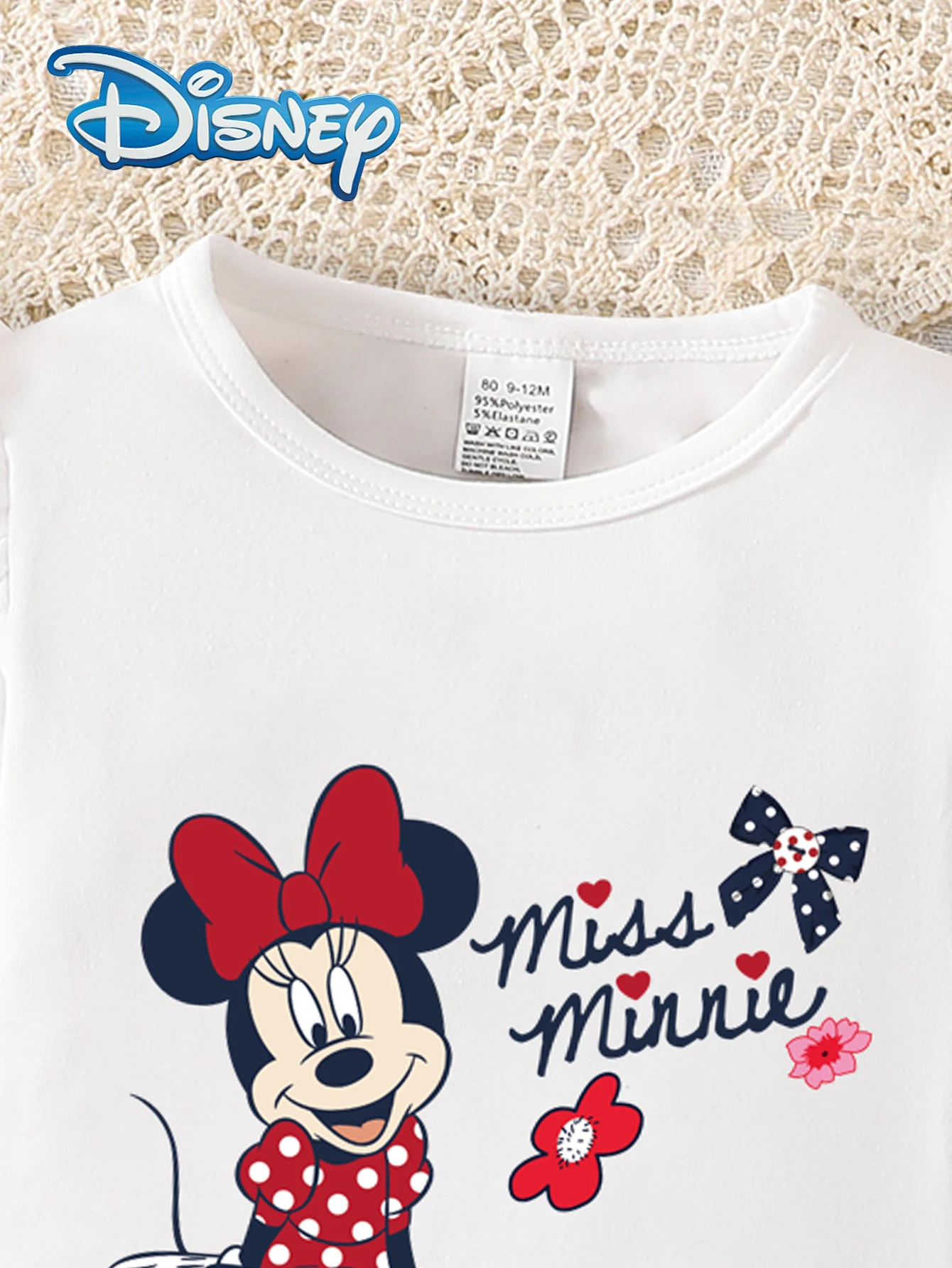 【مرخص رسميًا】مجموعة سراويل ديزني ميني ماوس مكونة من قطعتين للربيع والخريف للفتيات الصغيرات كاجوال بأكمام طويلة مطبوعة برسوم كارتونية ميني ماوس + سراويل مرنة قابلة للتمدد قليلاً للرياضات الخارجية، ملابس رائعة ومتعددة الاستخدامات، هدية رائعة للفتيات #3