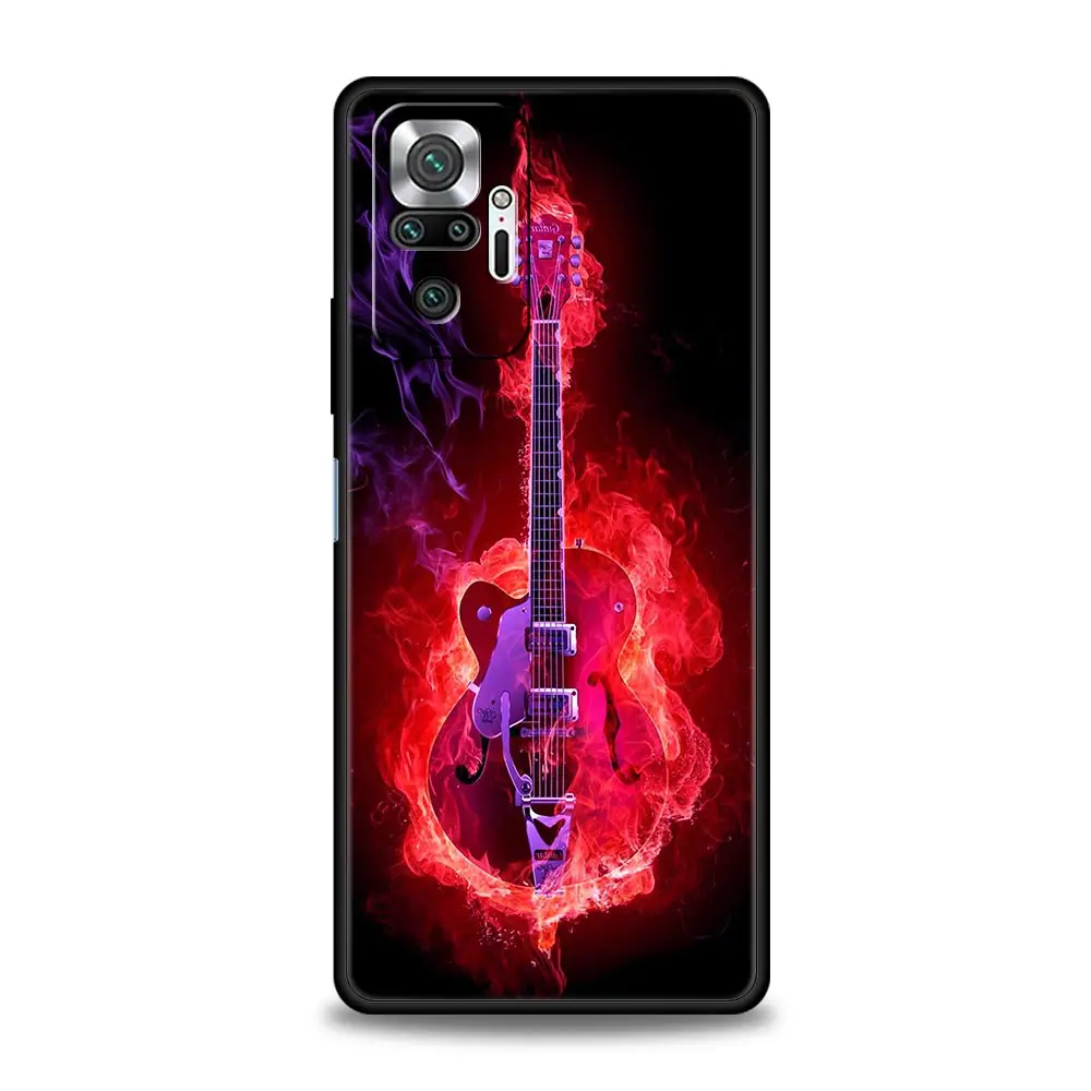 Telefoon Geval Voor Xiaomi Redmi Note 14 13 12 5G 9S 9 10 11 Pro Plus 4G 9T 14C 13C 12C 10C 9C 9A Cover Gitaar Snaren Muziek Gitaar