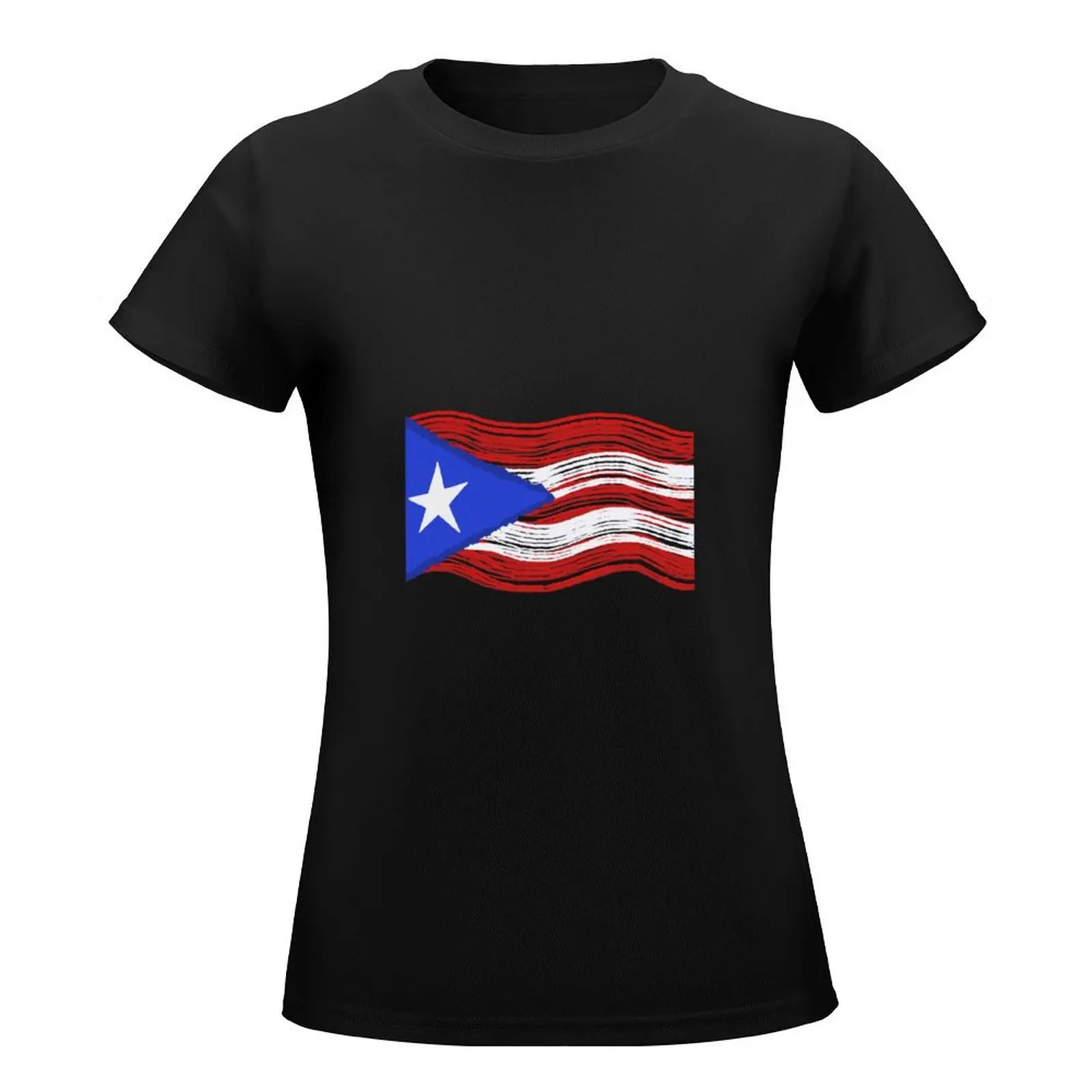 Puerto Rican Flag T-Shirt Hippie Kleding Plus Size Tops Vrouwelijke Koreaanse Mode Katoenen T Shirts Vrouwen