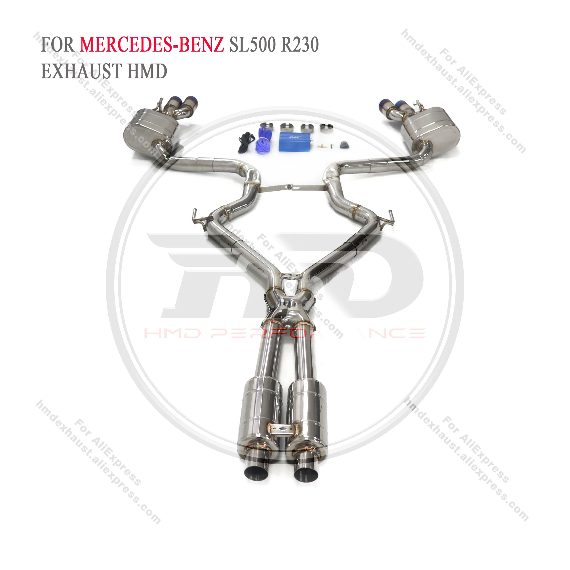 HMD Stainless Steel Exhaust System Performance Catback for Mercedes Benz R230 SL500 5.5L sl350 Muffler With Valve