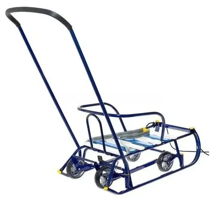 Durable Plastic Lightweight Kids' Toboggan Sleds Winter Snow Tubes with Tow Strap & Pull-Up Brakes