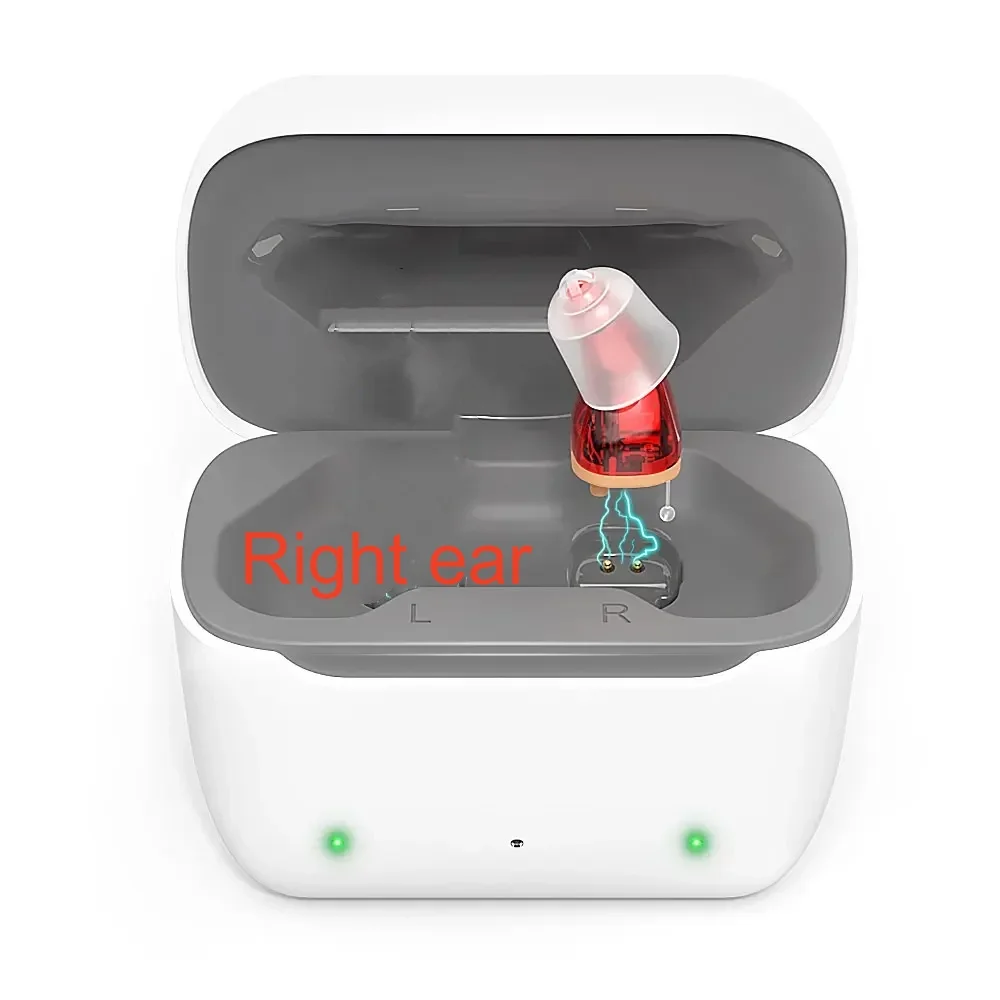 Both Ears Rechargeable Wireless Hearing Aid Portable Small Mini In The Ear Sound Amplifier Adjustable Tone Digital Aids Care