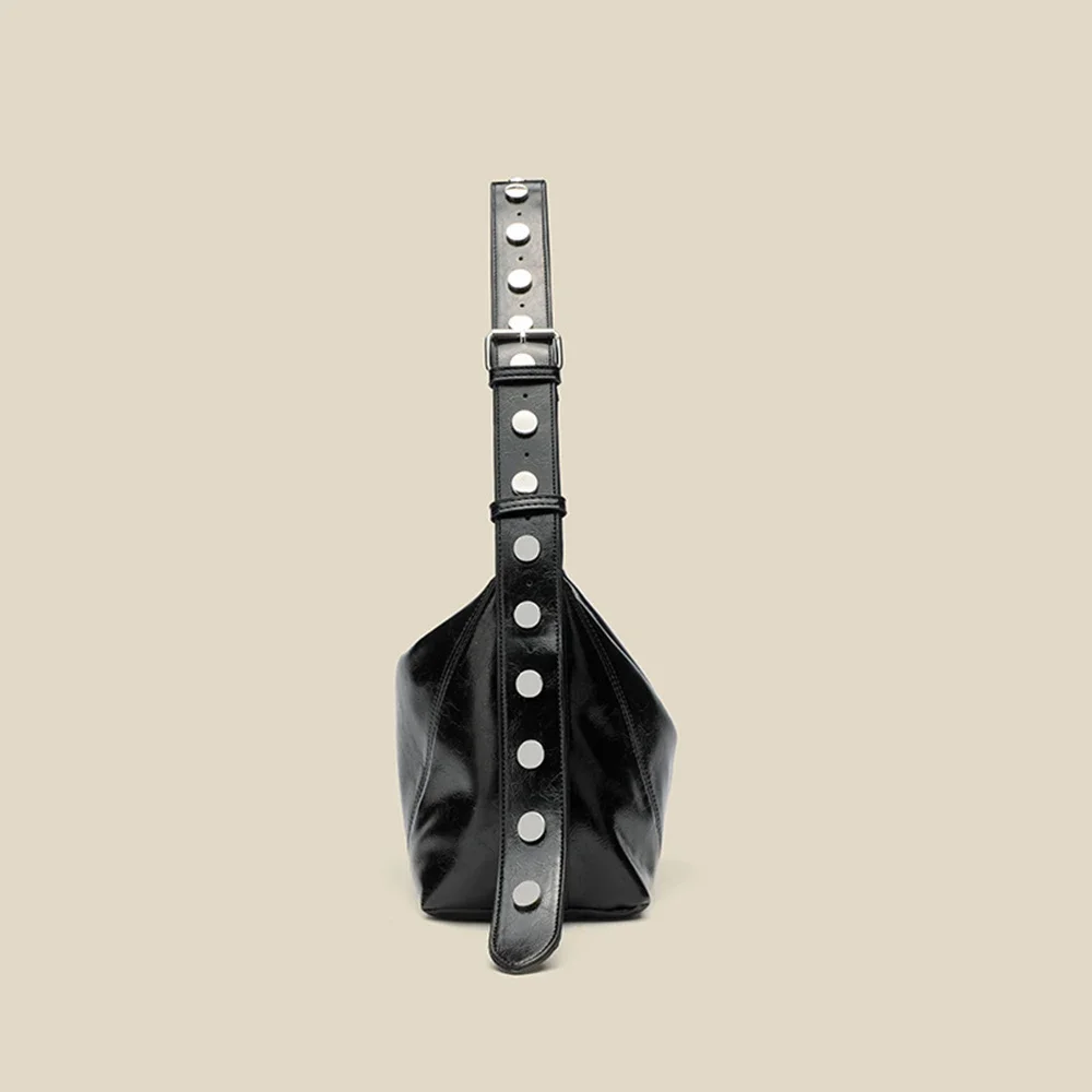 حقيبة كتف نسائية فاخرة مرصعة ببرشام عالي الجودة حقائب يد جديدة مصممة للنساء محافظ بقلاب حقيبة كروس جلدية من البولي يوريثان #6