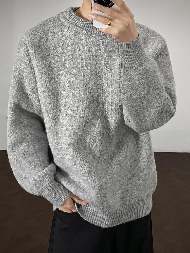 

Men's Fce Lined mat Knitwear Casual Loose Winter Boting Sweater Thiened plus Size Japanese Sle Street Faion
