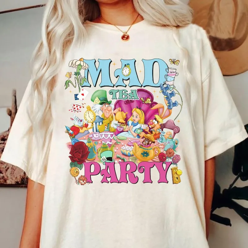 Alice in Wonderland T-shirt Women's T-shirt Summer New Style Men's and Women's Casual Fashion Street Wear