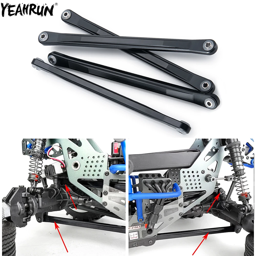 YEAHRUN Metal Upper & Lower Linkage Rod End Chassis Link Rod For 1/8 LMT 4WD RC Crawler Car Upgrade Parts