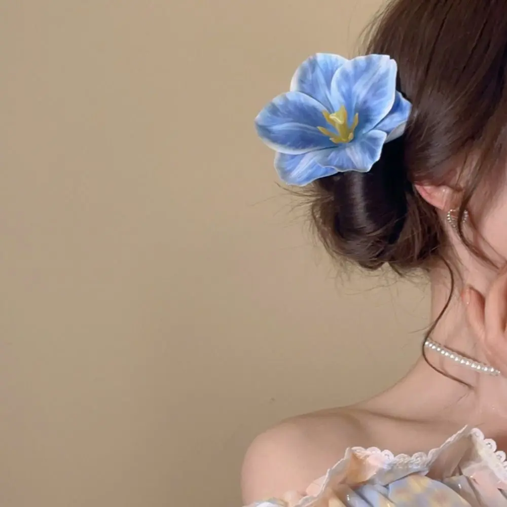 

Cloth Flower Hair Clip Korean Style Vacation Style Headwear Flower Hairpin Duckbill Clip Female Hair Accessories