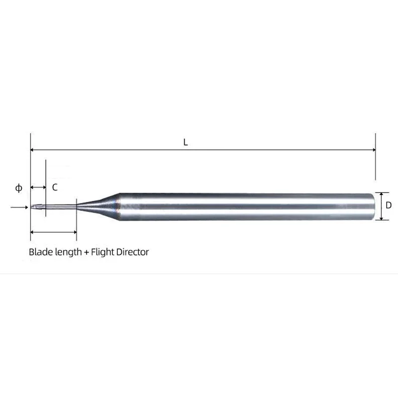 Hot Selling Small Diameter Deep Groove Cutter 60 Degree Tungsten Steel 2 Flute Carbide CNC Machine Tool End Mill Ball Cutter