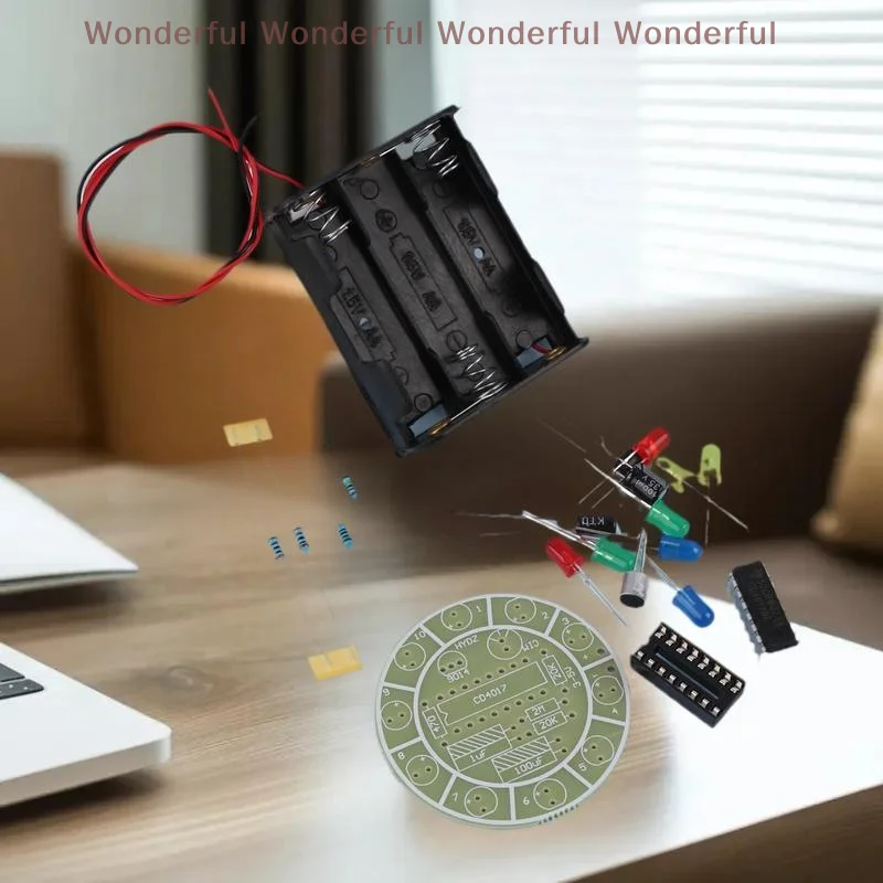 مجموعة CD4017 الإلكترونية DIY؛ إضاءة LED تعمل بالصوت وتغيير الألوان لمختبرات الطلاب #6