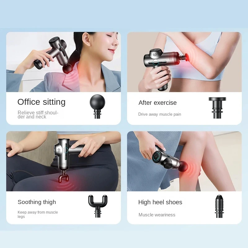 Mini pistola de massagem elétrica para senhoras, pistola fascia, choque, relaxamento muscular, vibração, fitness, corpo, pescoço, costas, casa, viagem