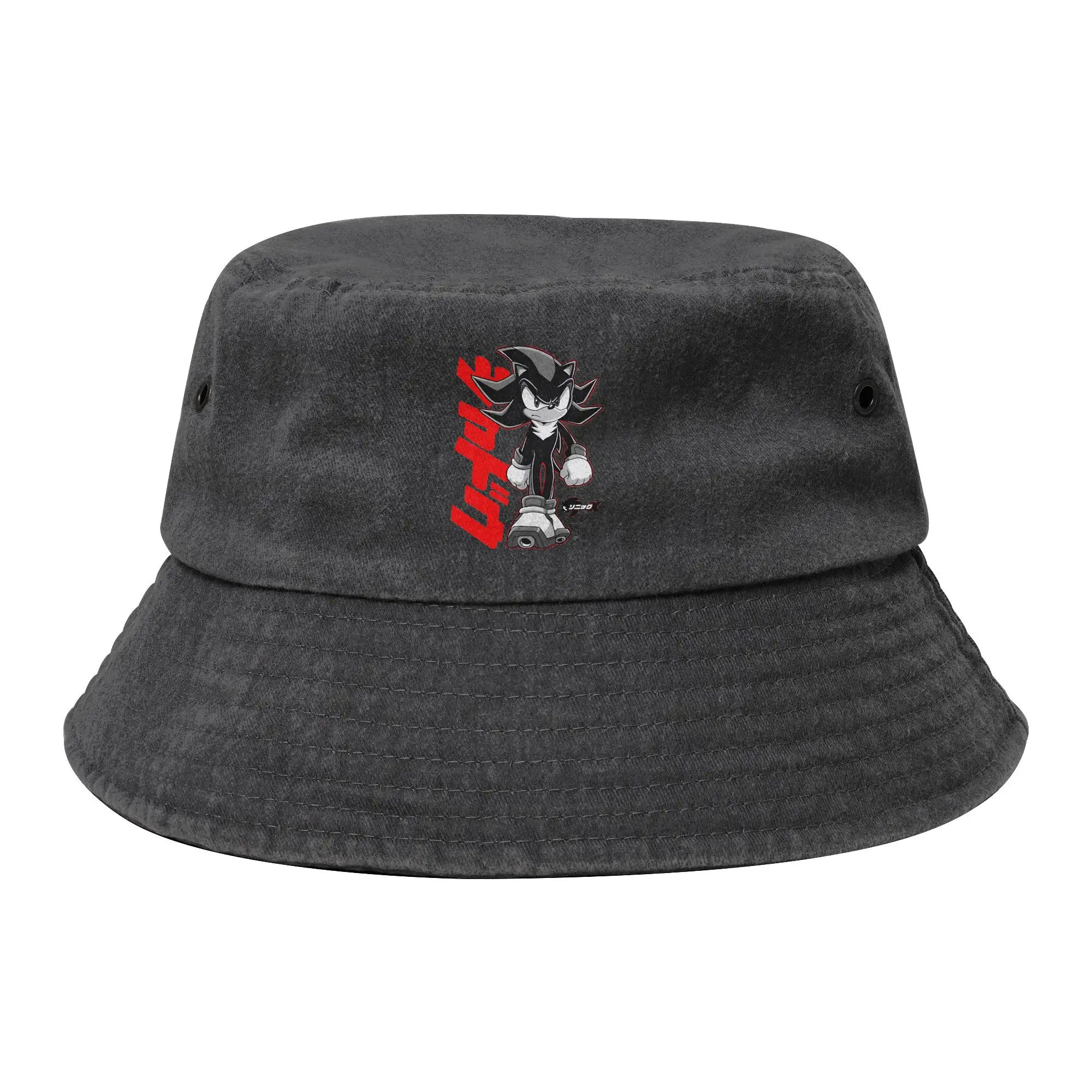 Hedgehog Shadow Game Cartoon Bucket Hat for Unisex Travel  Distressed Denim Washed Sun Hat for Outdoor Sports Fishing Hat