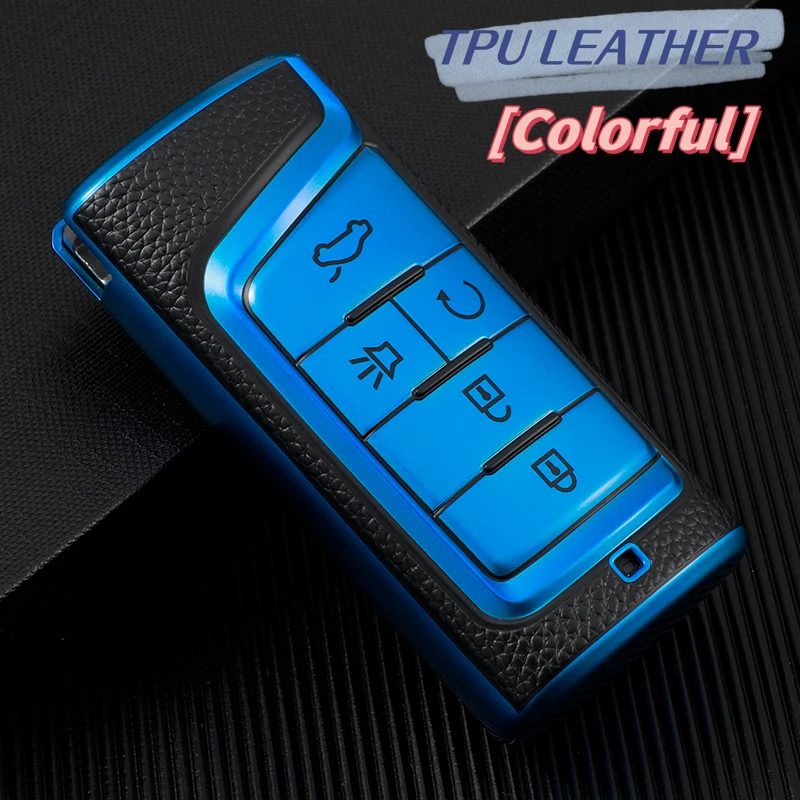 TPU Leather 5 Buttons Car Key Case Cover For GAC Trumpchi GS4 GM8 GA3 GA6 SGS7 GA4 GS5 GS3 Legend GS8 Remote Fob Key Accessories