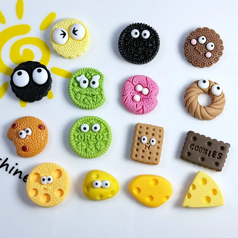 

5pcs Cartoon Cute Biscuits Series Resin Flatback DIY Jewelry Mobile Phone Case Cream Glue Patch Accessories Handmade Materials