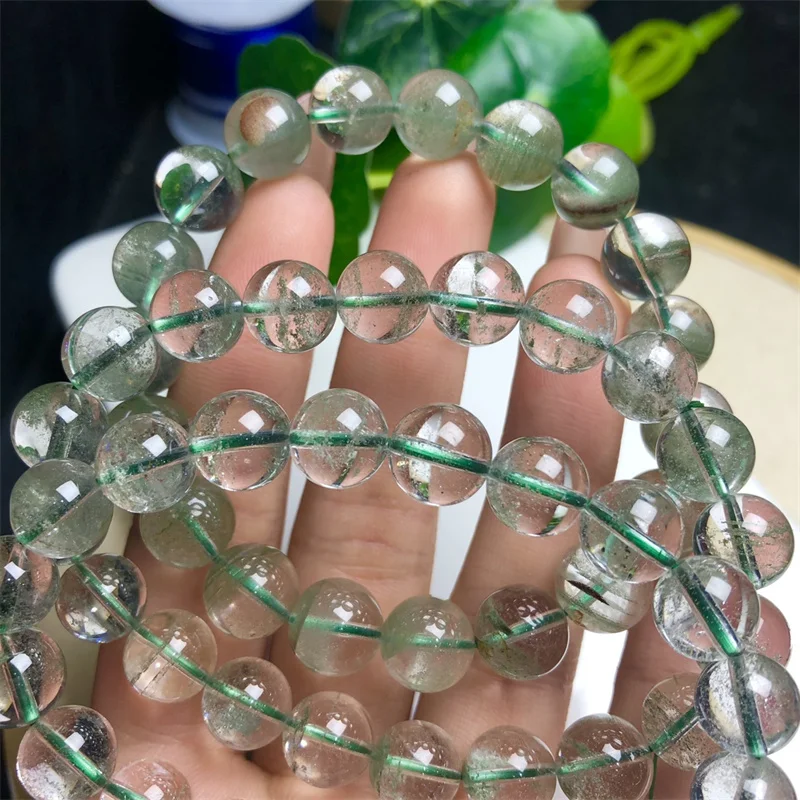 Natural Green Garden Quartz Bracelet Crystal Reiki Healing Stone Fashion Jewelry Gifting Gift For Women 1pcs 9/11MM